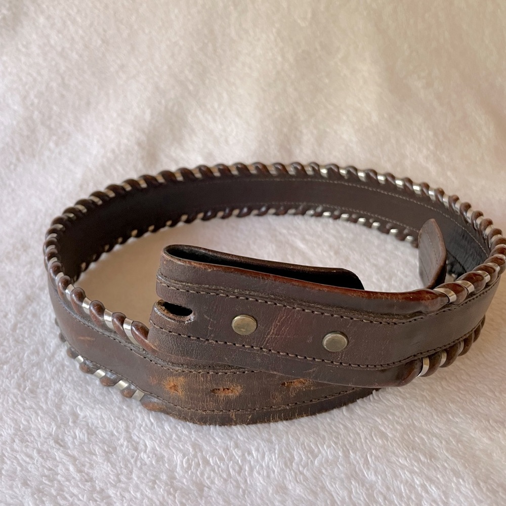 Leather & sterling belt